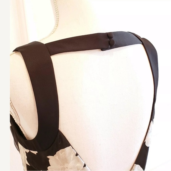 Aiden Mattox Black Floral Chiffon A-Line Dress - Picture 5 of 12